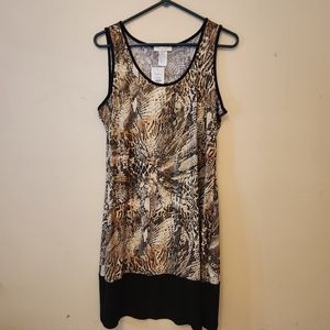 NWT Prelude Stretch Dress Metallic Animal Print Size L